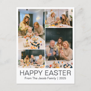 Elegant Modern Happy Easter familie Vier foto's Feestdagenkaart