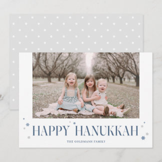 Elegant Modern Happy Hanukkah Foto Feestdagenkaart