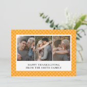 Elegant Modern Happy Thanksgiving Autumn 3 Photo Feestdagenkaart (Staand voorkant)