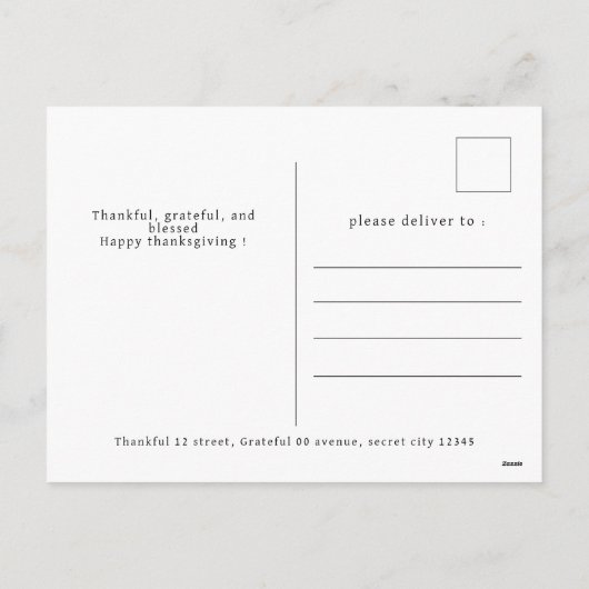 Elegant Modern Happy Thanksgiving Autumn Photo Feestdagenkaart (Achterkant)