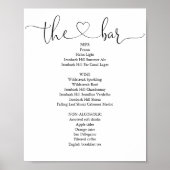 Elegant Modern Hart Script Bar Menu Poster (Voorkant)