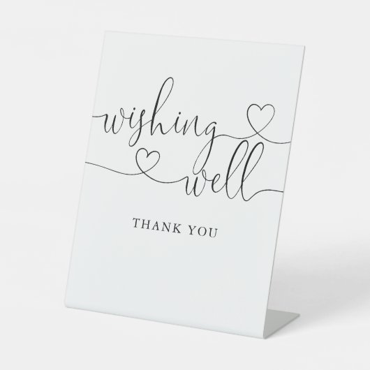 Elegant Modern Hart Script Wensput Reclamebord Met Voetstuk (Voorkant)