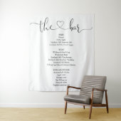 Elegant Modern Heart Script Bar Menu Wandkleed (In situ)
