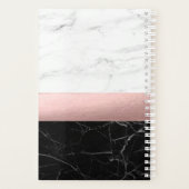 elegant modern, helder zwart marmer roos goud planner (Achterkant)