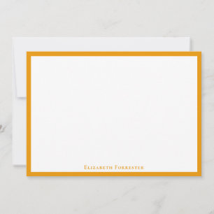 Elegant Modern Honey Border Flat Note Card Notitiekaartje