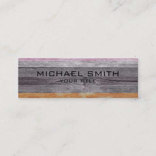 Elegant modern hout gekleurd uitzicht #9 mini visitekaartje (Voorkant)