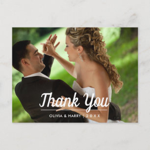 Elegant modern Huwelijk Dank u Briefkaart