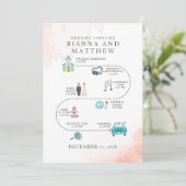 Elegant modern Icons Wedding Itinerary Programma (Staand voorkant)