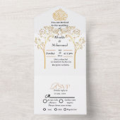 Elegant modern islamitisch huwelijk in één Inv All In One Uitnodiging (Binnen)