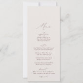 Elegant Modern Ivoor Kalligrafie Bruiloft Menu Kaart (Voorkant)