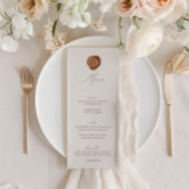 Elegant Modern Ivoor Kalligrafie Bruiloft Menu Kaart