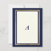 Elegant modern ivoor navy blauw goud Afstuderen Kaart (Achterkant)
