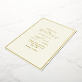 Elegant Modern Ivory Wedding Gold Foil Uitnodiging (Gedraaid)