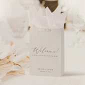 Elegant modern Ivory Wedding Welcome Gift Bags Medium Cadeauzakje