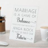 Elegant Modern Jenga Gastenboek Trouwbord Reclamebord Met Voetstuk (Insitu)