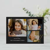 Elegant Modern Joy Collage Folie Foto Vakantie Kaa Folie Feestdagenkaart (Staand Voorkant)