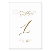 Elegant modern kalligrafietabel 1 Weddenschap Kaart (Achterkant)