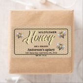 Elegant modern kartonnen bijen honingpot label (Insitu)