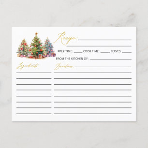 Elegant Modern Kerstboom Vakantie Recept Kaart