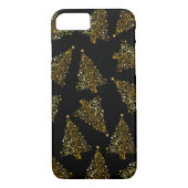 Elegant modern kerstboompatroon zwart goud Case-Mate iPhone case (Achterkant)