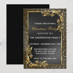 Elegant Modern Kerstfeest goud op maat Invita Kaart
