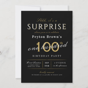 Elegant modern klasje verrassing 100e verjaardag kaart