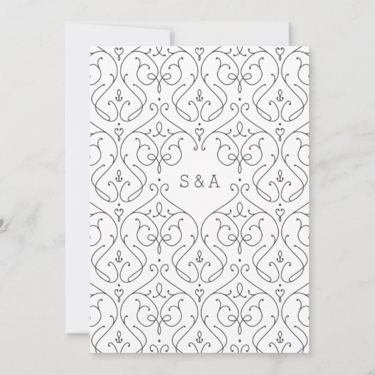 Elegant modern klassiek huwelijk redt de datum save the date (Achterkant)