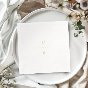 Elegant modern klassiek huwelijksmonogram folie servetten