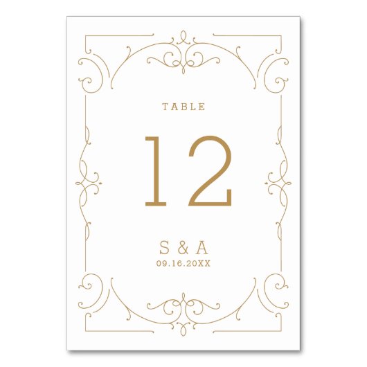 Elegant modern klassiek jaartendaagse trouwtafel kaart (Voorkant)