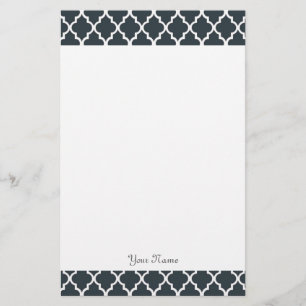 Elegant, modern, klassiek marineblauw vierblad briefpapier