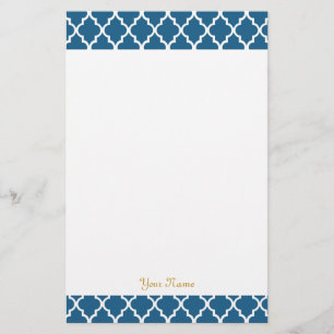 Elegant, modern, klassiek marineblauw vierlobbig m briefpapier