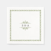 Elegant modern klassiek monogram voor het bruiloft servet (Voorkant)