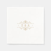 Elegant modern klassiek monogram voor het bruiloft servet (Voorkant)