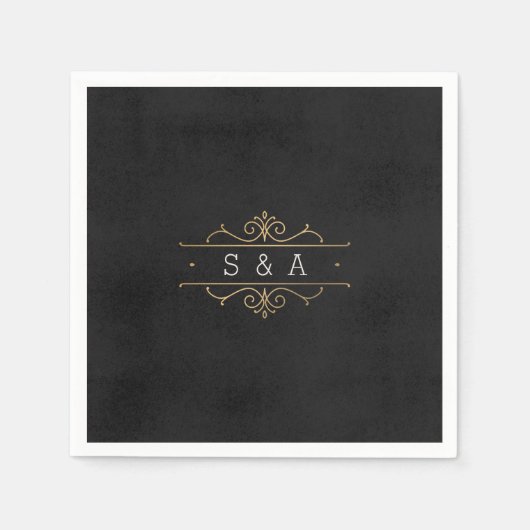 Elegant modern klassiek monogram voor het bruiloft servetten (Voorkant)