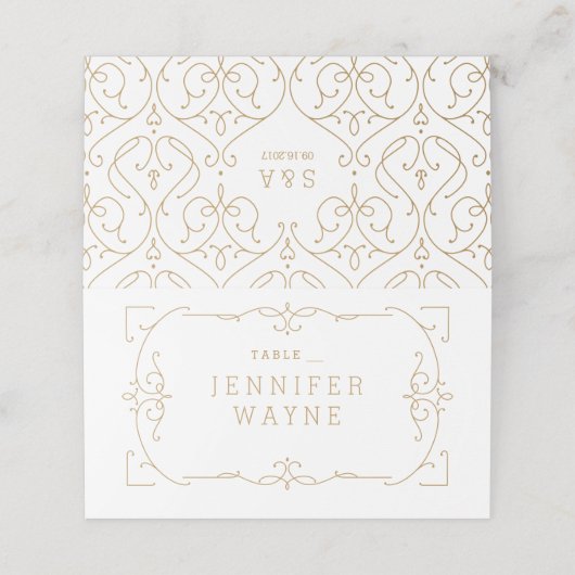 Elegant modern klassiek oud bruiloft-plaatskaarten (Buitenkant ongevouwen)