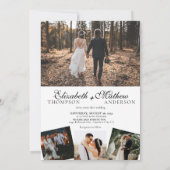Elegant modern klassiek script 5 Photo Wedding Kaart (Achterkant)