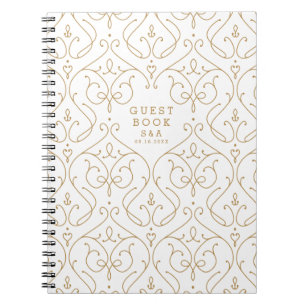 Elegant modern klassiek traditioneel bruiloft gast notitieboek