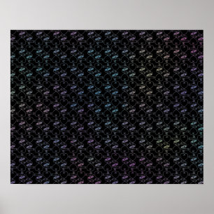 Elegant Modern Kleurrijk Hartjes en Sleutels Patro Poster