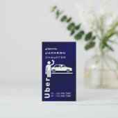 Elegant Modern Koninklijk Blauw QR code Chauffeur Visitekaartje (Staand voorkant)