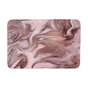 Elegant modern koper roos goudroze marmer badmat