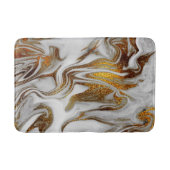 Elegant modern kopergoud en witte marmer badmat (Voorkant)