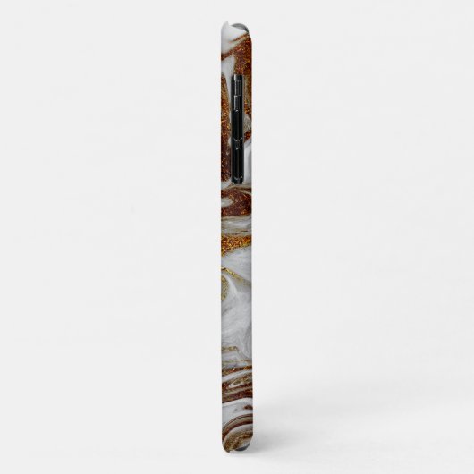 Elegant modern kopergoud en witte marmer Case-Mate iPhone case (Achterkant/links)