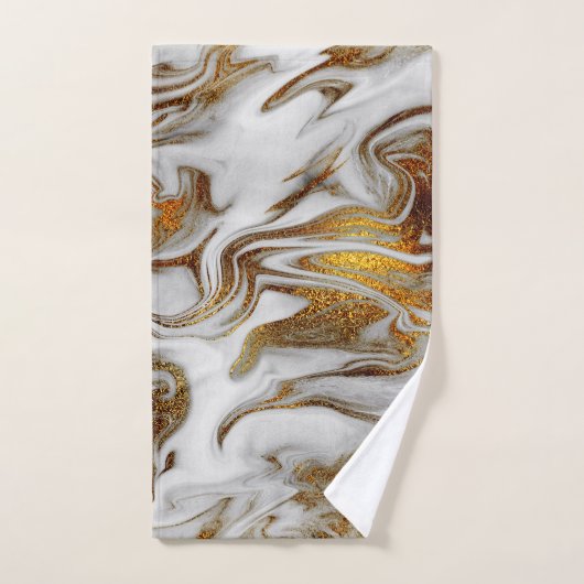 Elegant modern kopergoud en witte marmer handdoek (Handdoek)