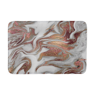 Elegant modern kopergoud roos witte marmer badmat