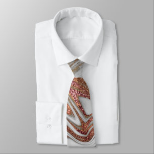 Elegant modern kopergoud roos witte marmer stropdas