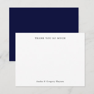 Elegant Modern Koppel Navy Blauwe Dank Je Wel Notitiekaartje