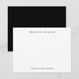 Elegant Modern Koppel Typografie Zwart Bedankt Notitiekaartje