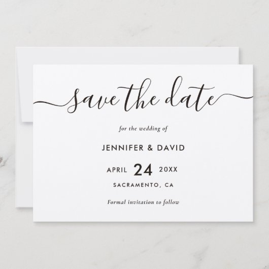 Elegant modern Kraft Paper Wedding Save The Date (Voorkant)