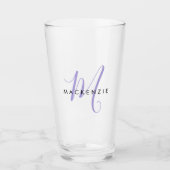 Elegant modern Lavender Script Monogram Glas (Voorkant)