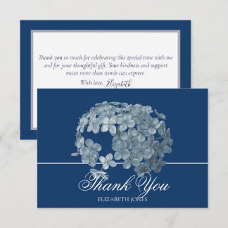 Elegant Modern Light Blue Floral Cluster Thank You Bedankkaart